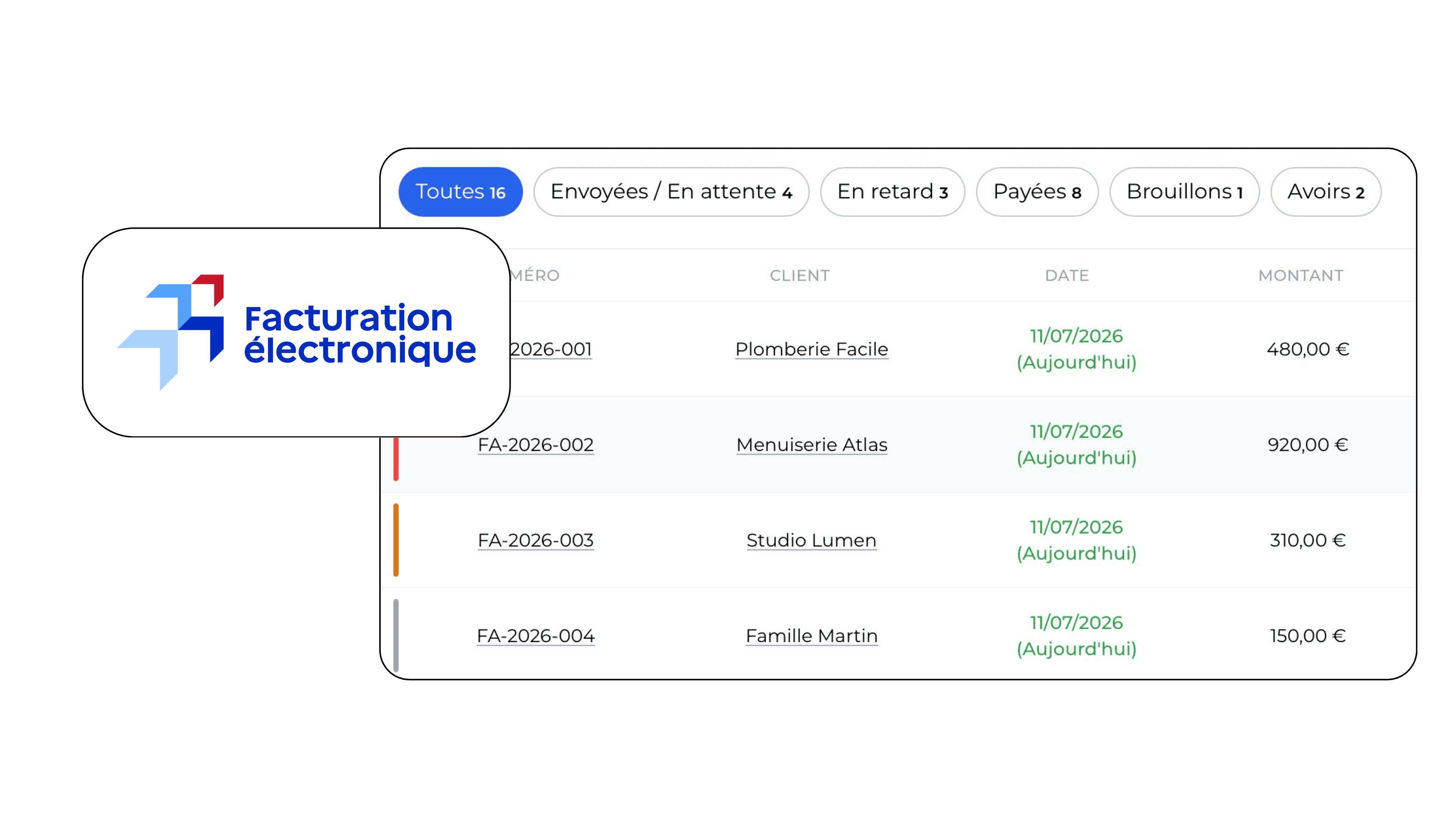 Aperçu de l'application ProFacturation