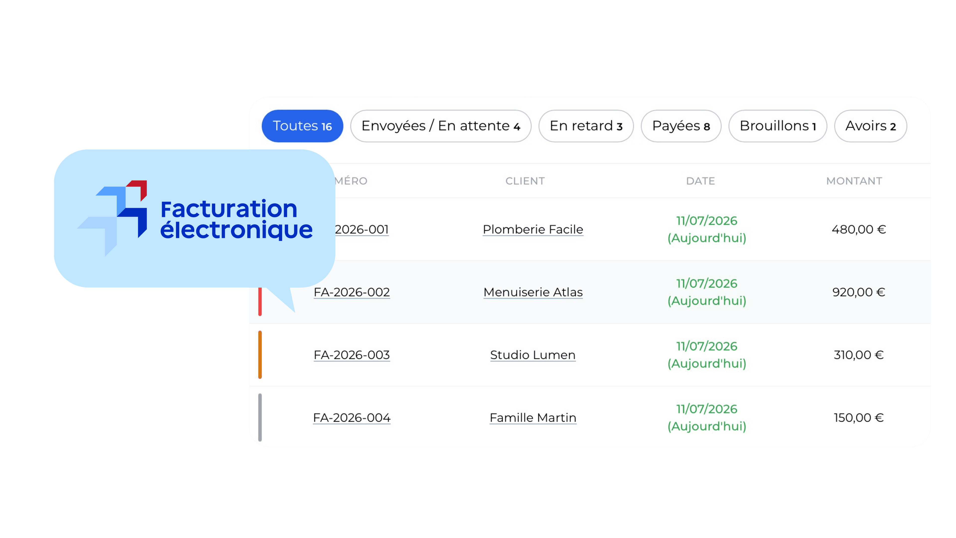 Aperçu de l'application ProFacturation