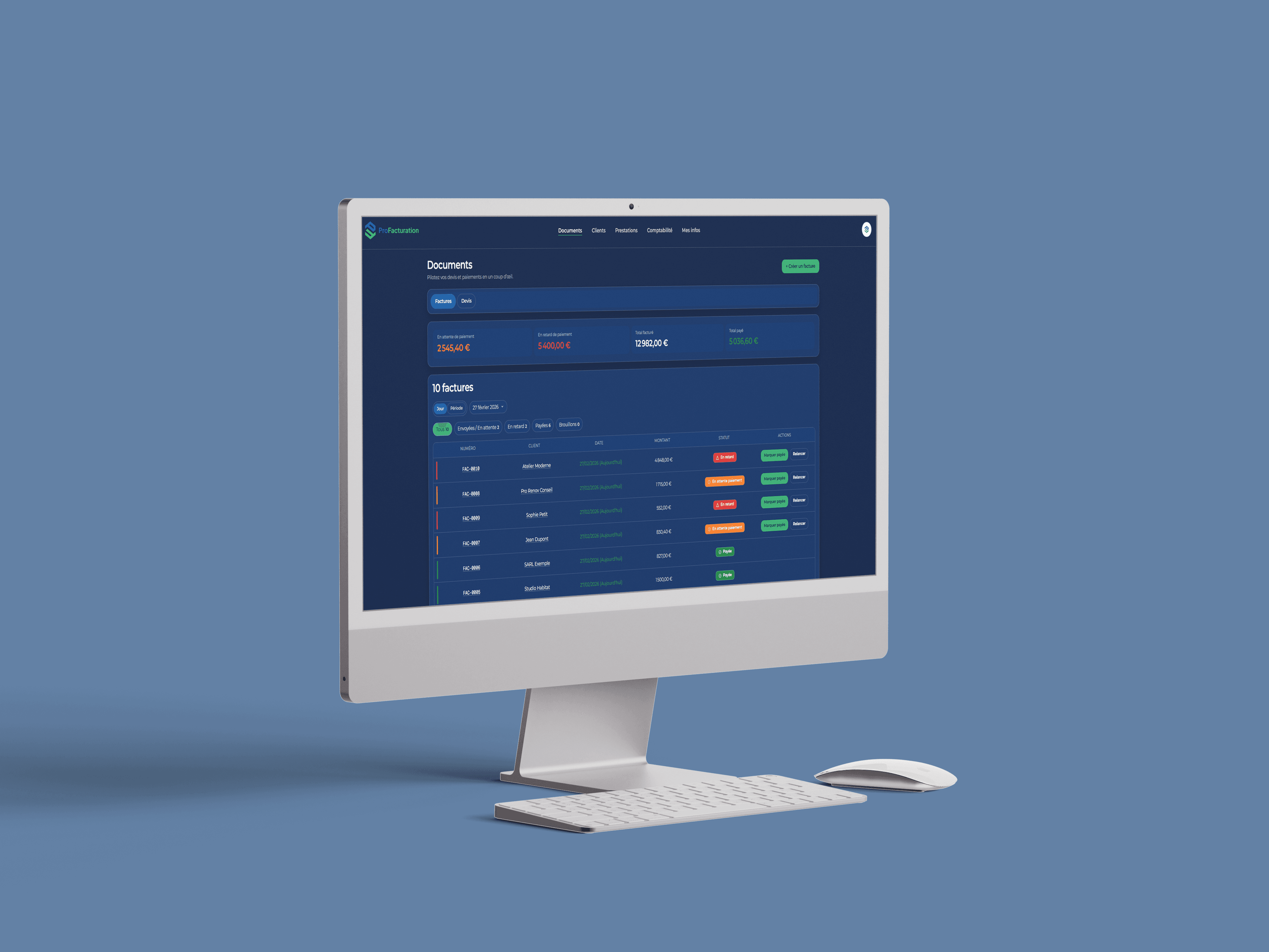 Aperu interface ProFacturation sur cran